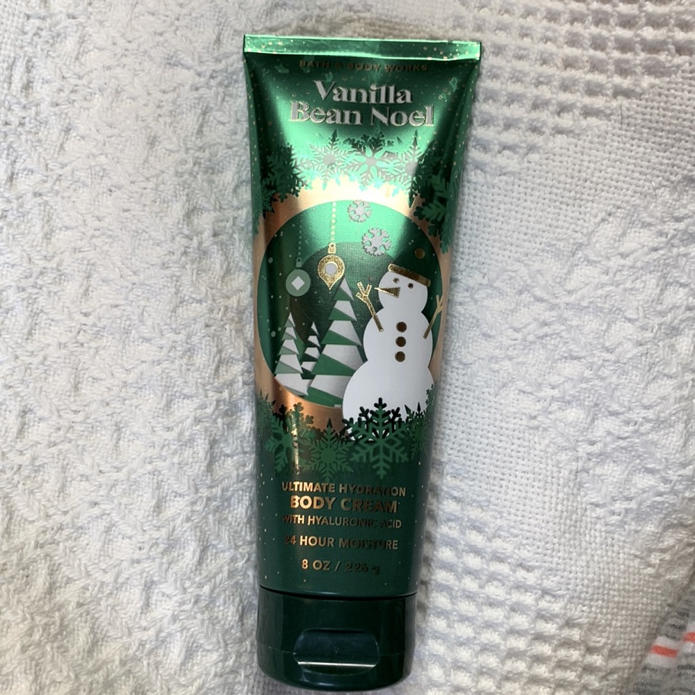 Bath & Body Works.  Vanilla Bean Noel Ultimate Hydration Body Cream.